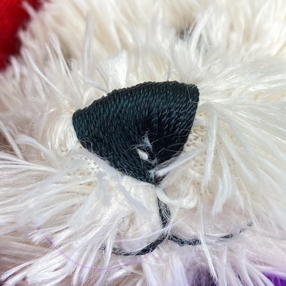 "RUBY" 1168 Plush Bear Red Hat Purple Boa Heart Detail Velvet Touch Collections - Picture 10 of 10